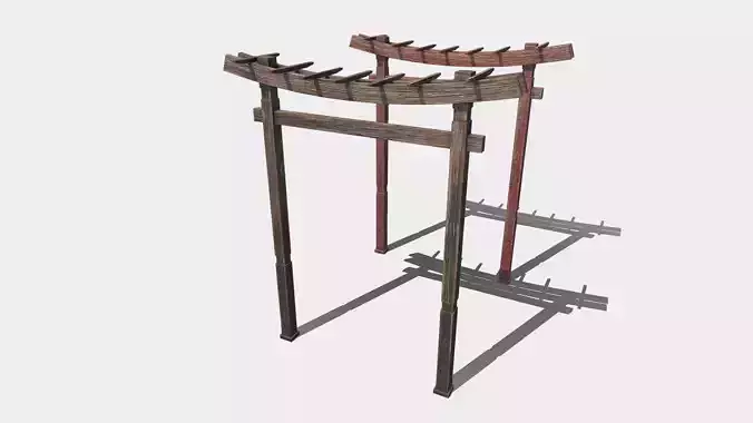 Asian tori gate Low-poly 3D model