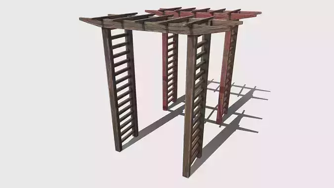japanese tori gate Low-poly 3D model
