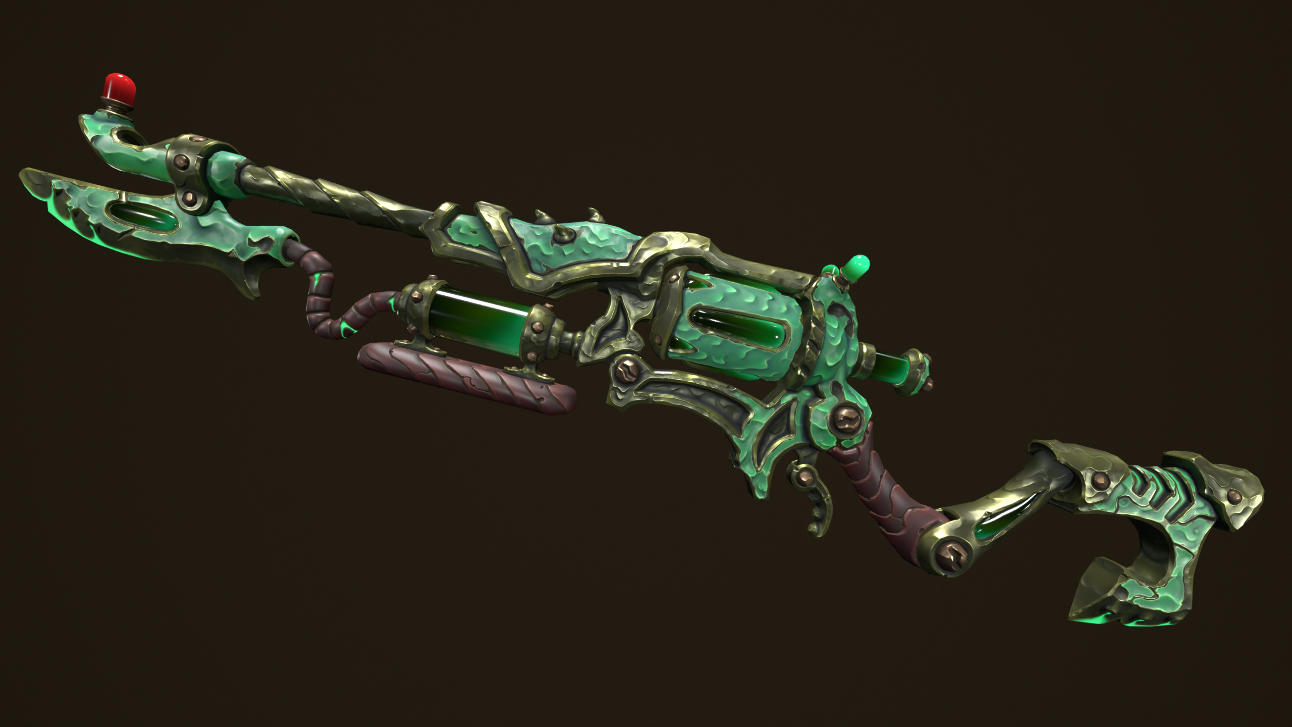 Modular toxic rifle shotgun revolver axe knife Low-poly 3D model_6