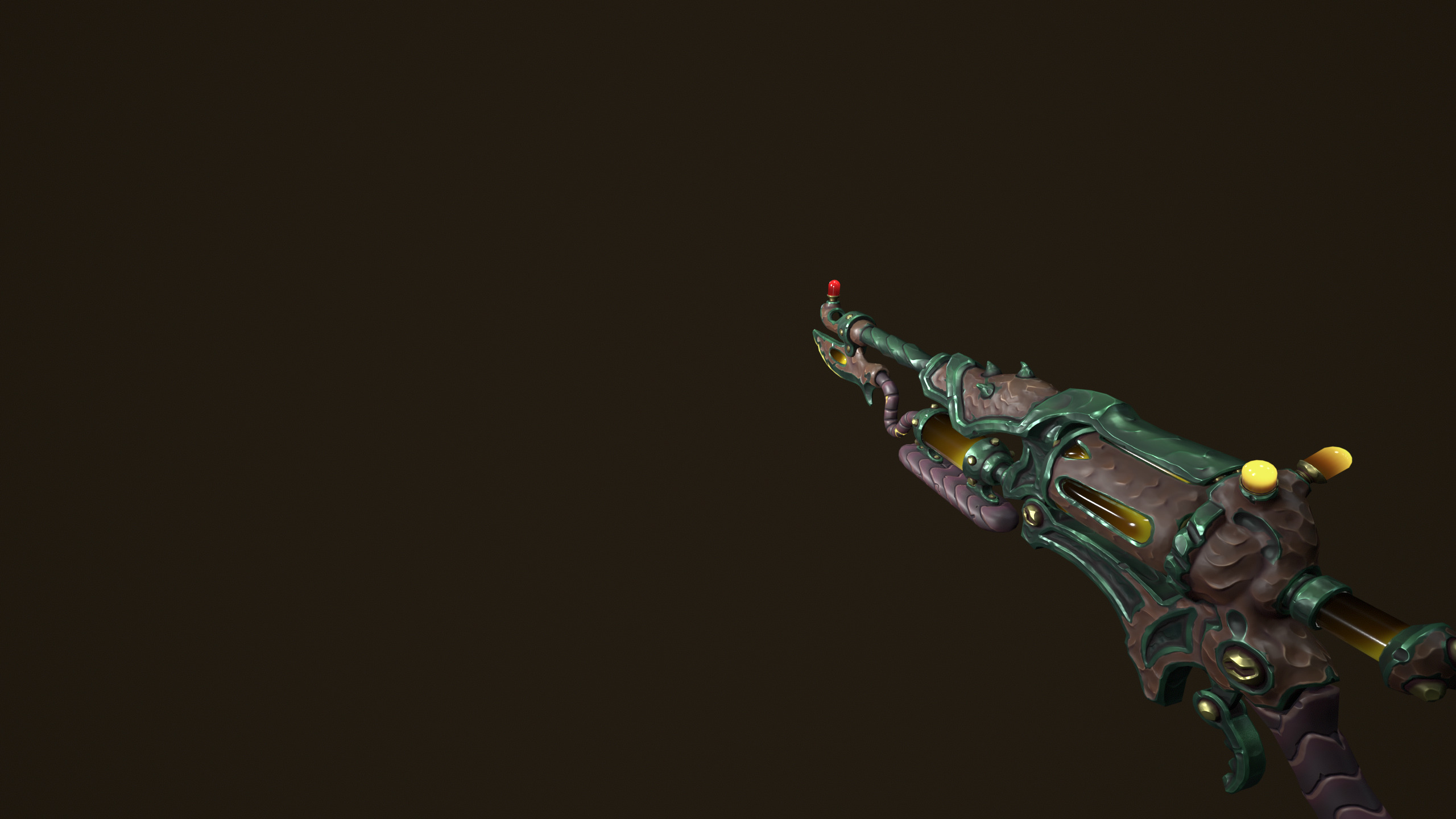 Modular toxic rifle shotgun revolver axe knife Low-poly 3D model_17