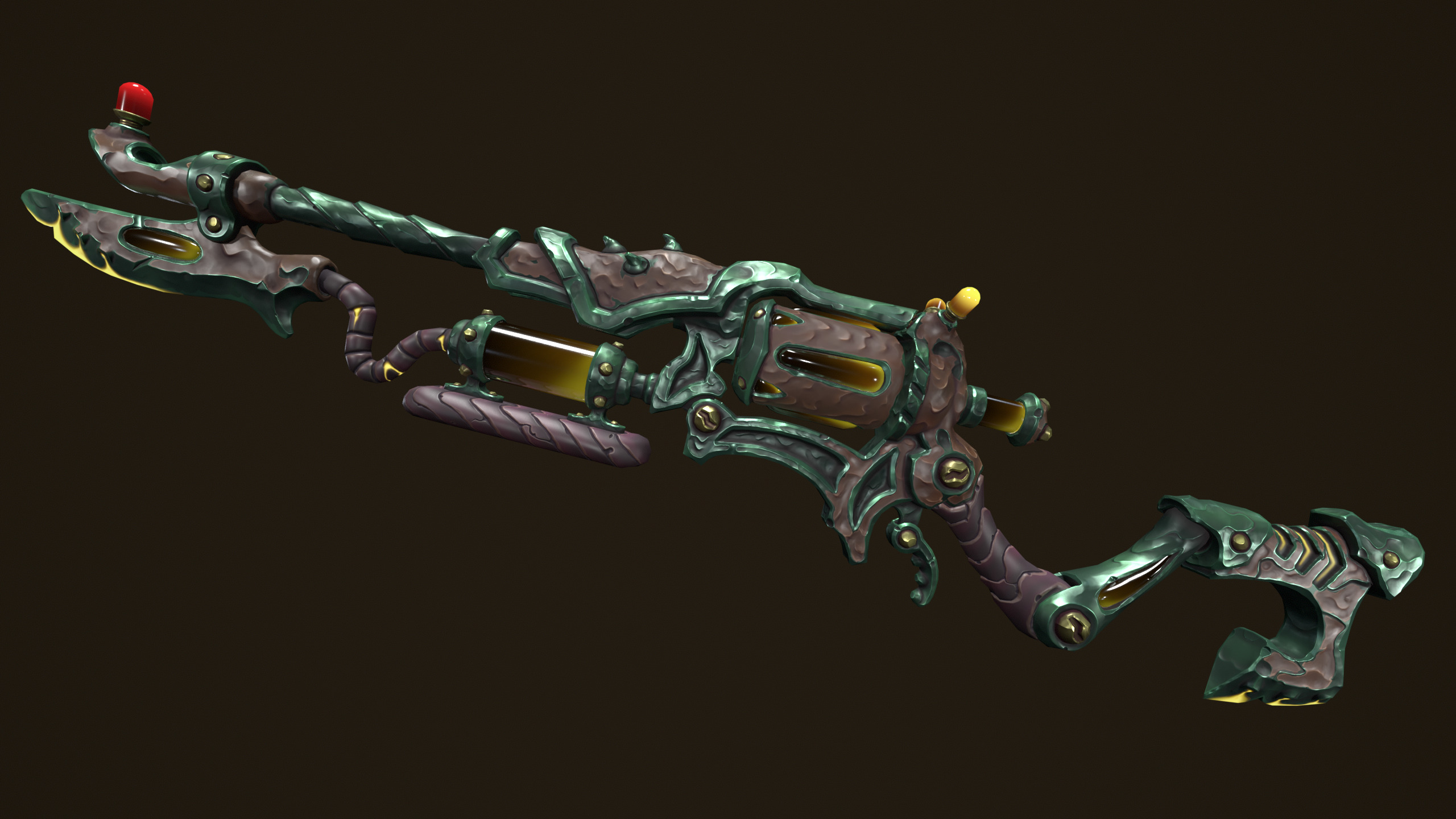 Modular toxic rifle shotgun revolver axe knife Low-poly 3D model_7