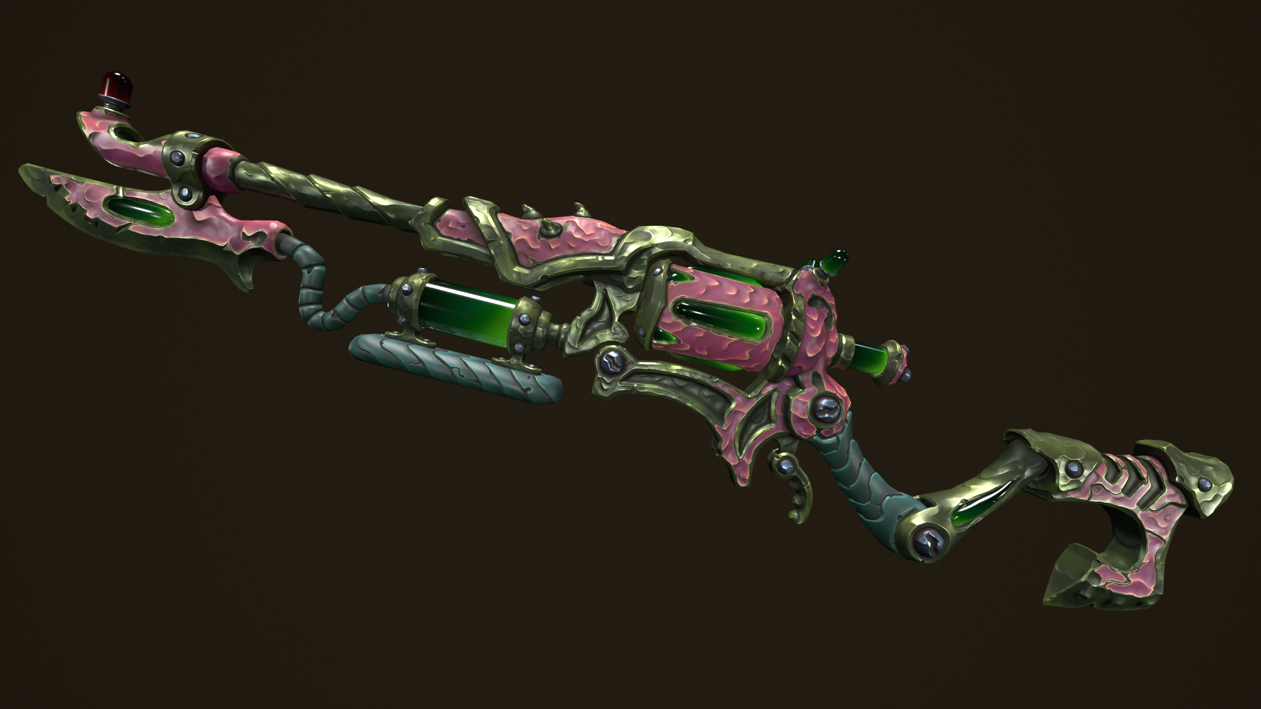 Modular toxic rifle shotgun revolver axe knife Low-poly 3D model_2