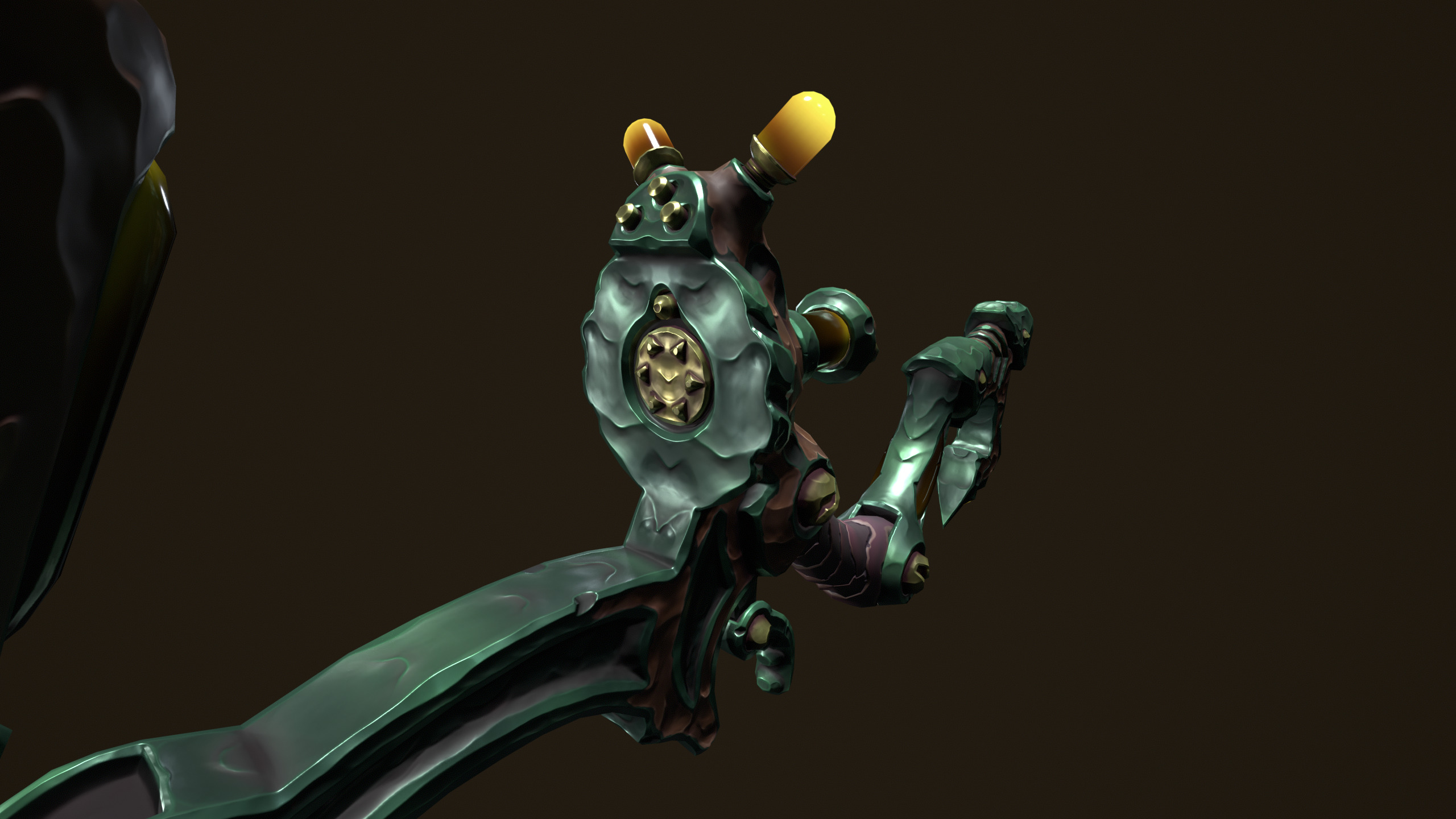 Modular toxic rifle shotgun revolver axe knife Low-poly 3D model_14