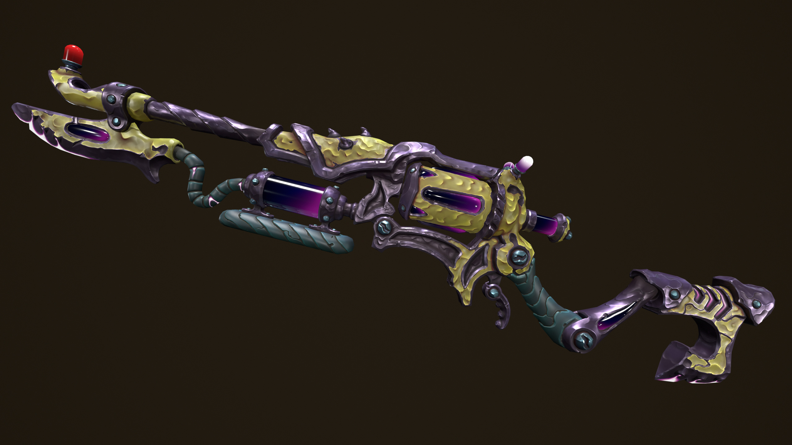 Modular toxic rifle shotgun revolver axe knife Low-poly 3D model_5