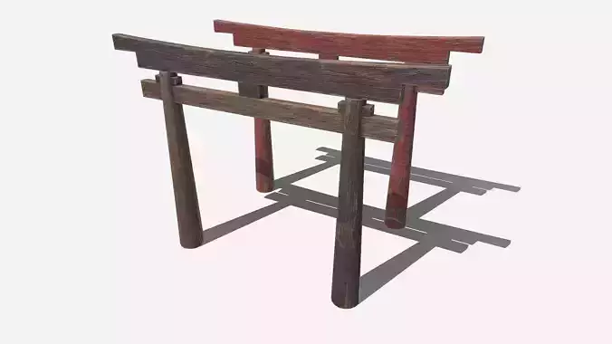 japan tori gate Low-poly 3D model