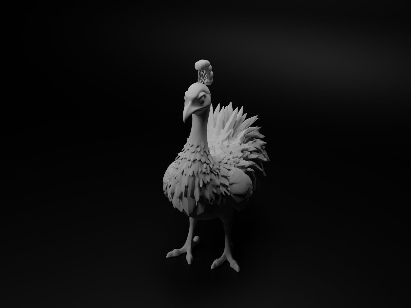 peacock hybrid figure 3D print model_1