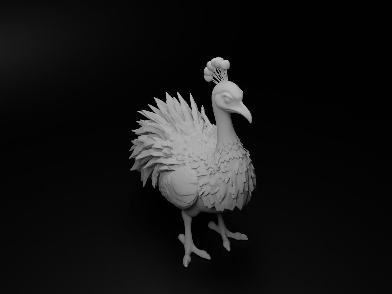 peacock hybrid figure 3D print model_2