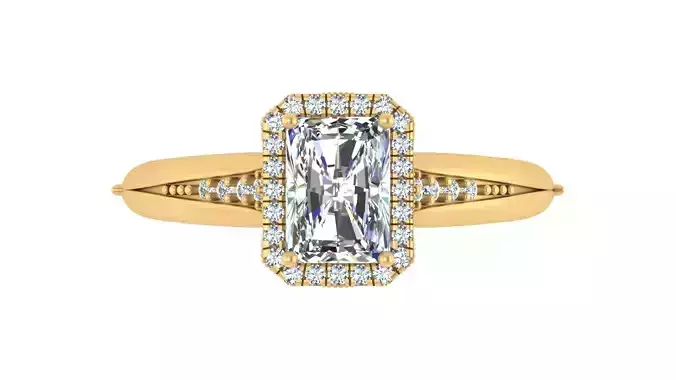 Elegant Radiant-Cut Halo Engagement Ring