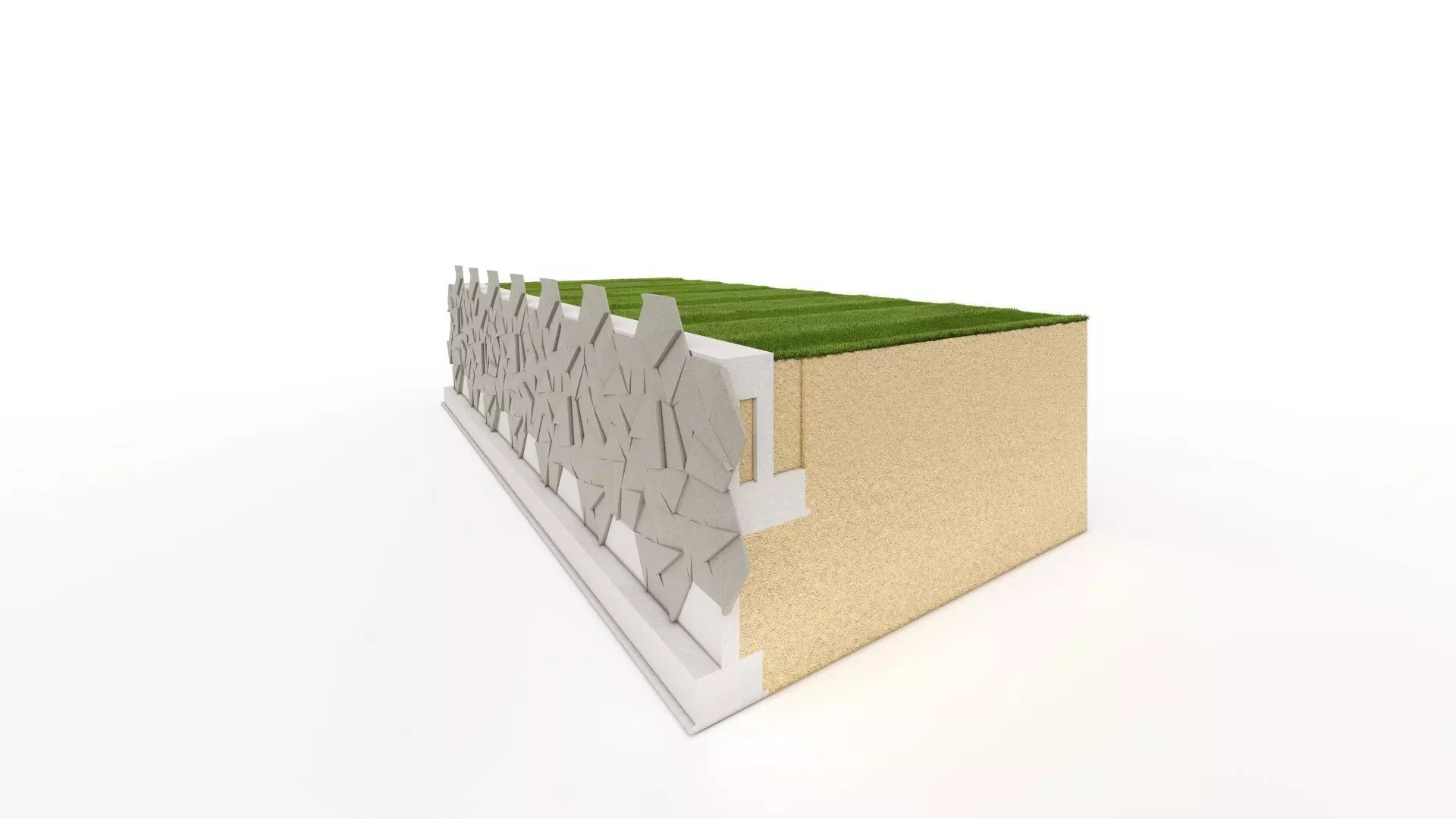 Wall Cross Section Insulation-Park wall detail-4 3D model
