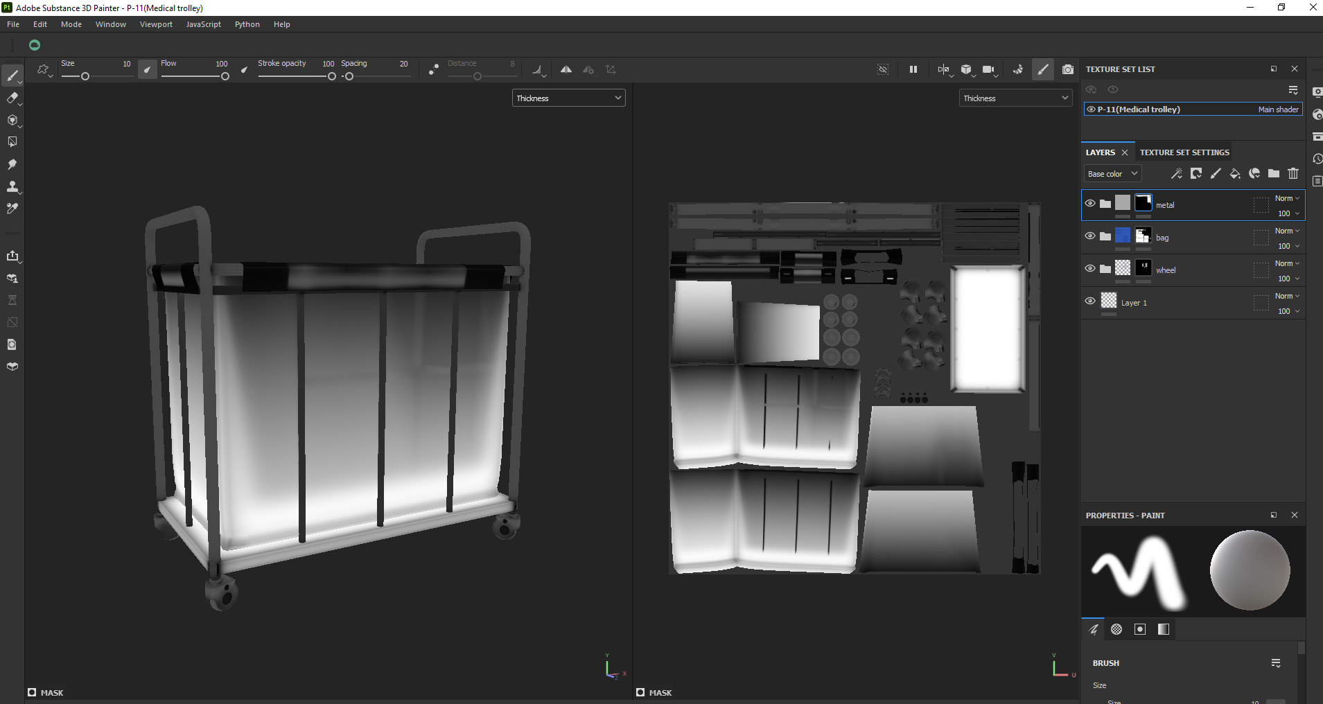 Laundry Cart with Wheels Low-poly 3D model_22