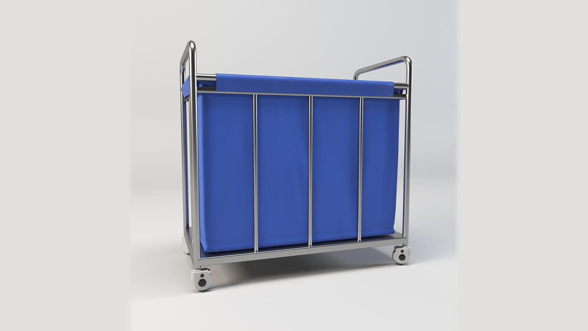 Laundry Cart with Wheels Low-poly 3D model_5