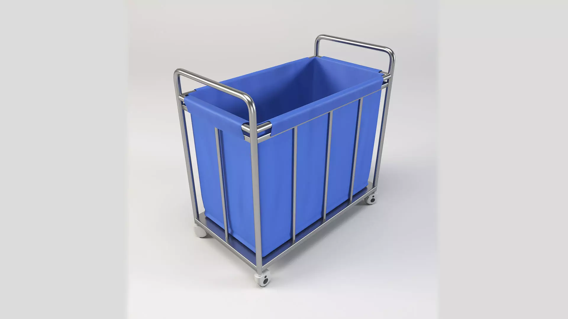 Laundry Cart with Wheels Low-poly 3D model_0
