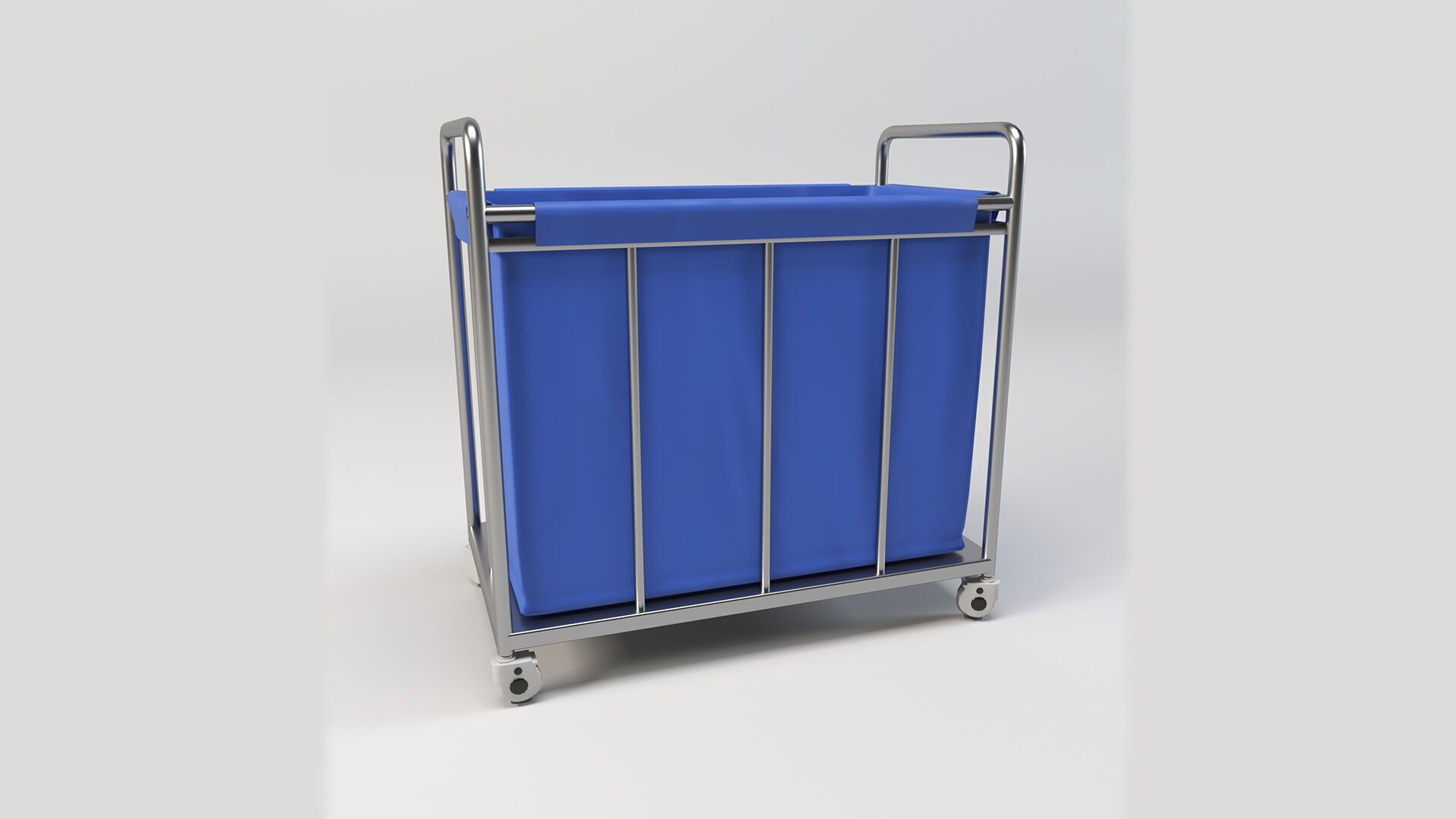 Laundry Cart with Wheels Low-poly 3D model_2