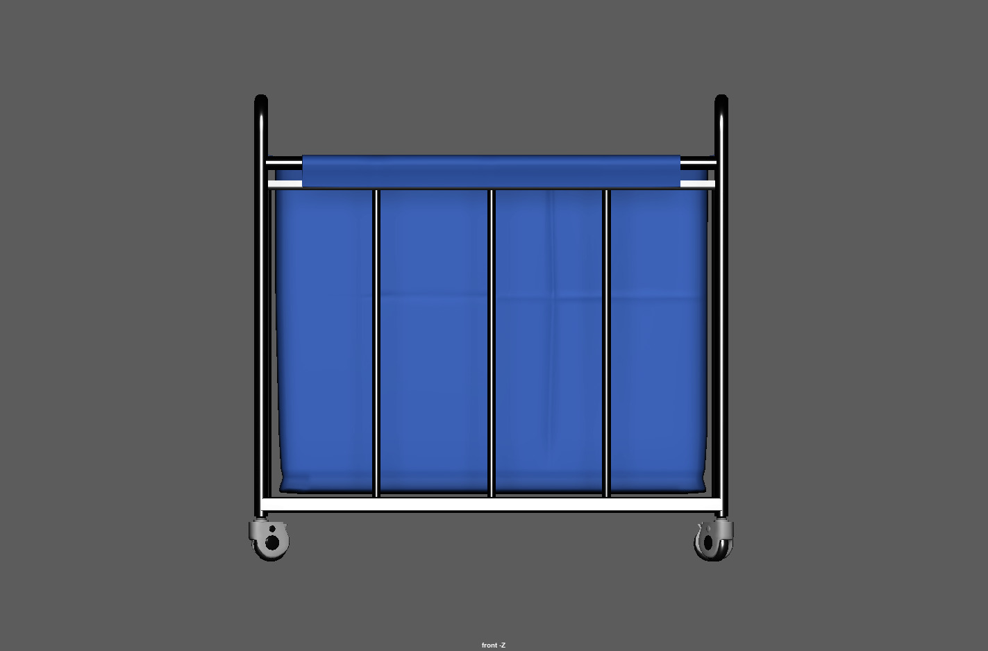 Laundry Cart with Wheels Low-poly 3D model_11