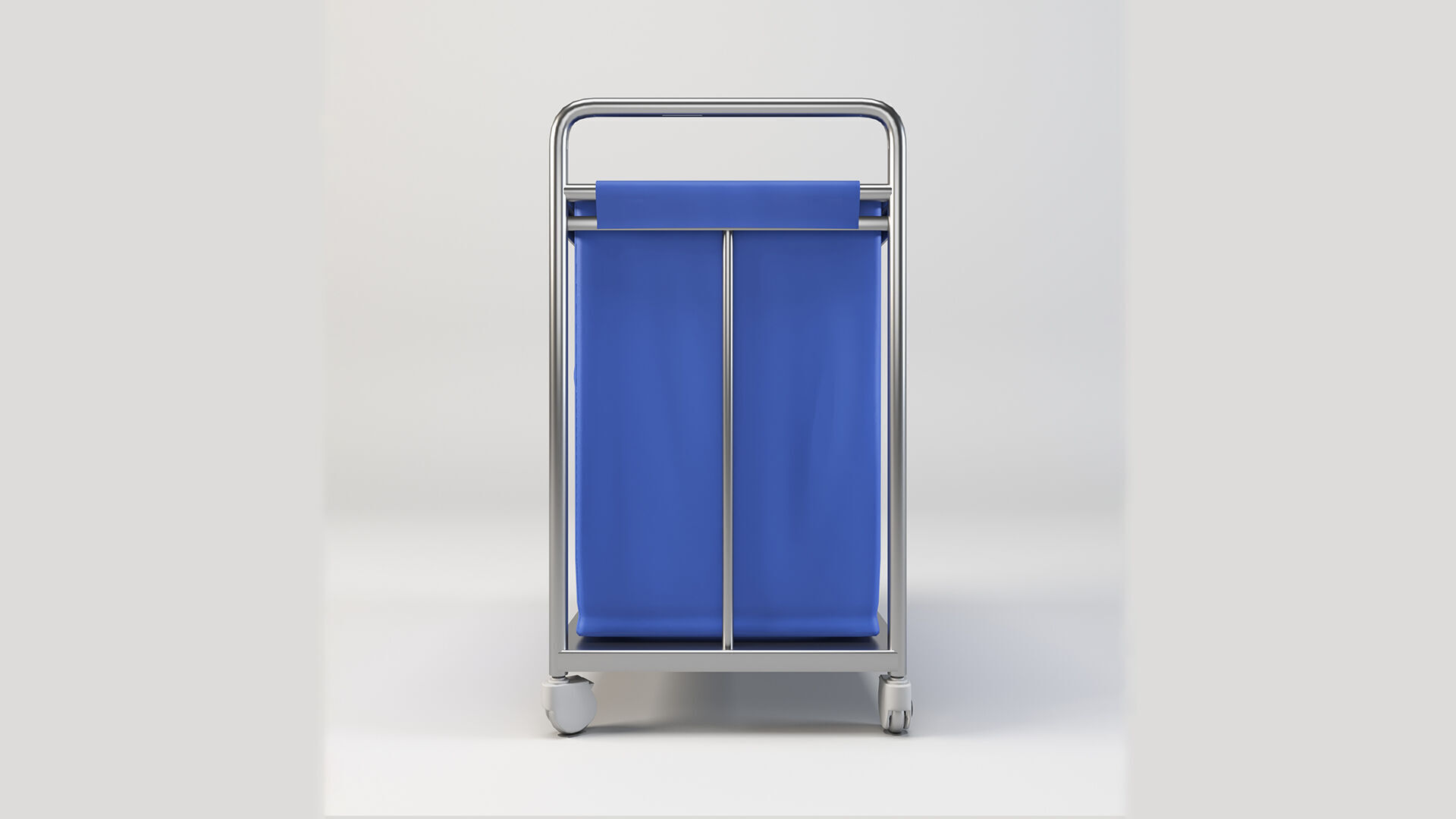Laundry Cart with Wheels Low-poly 3D model_4