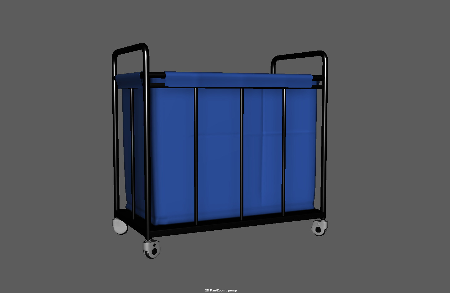 Laundry Cart with Wheels Low-poly 3D model_7