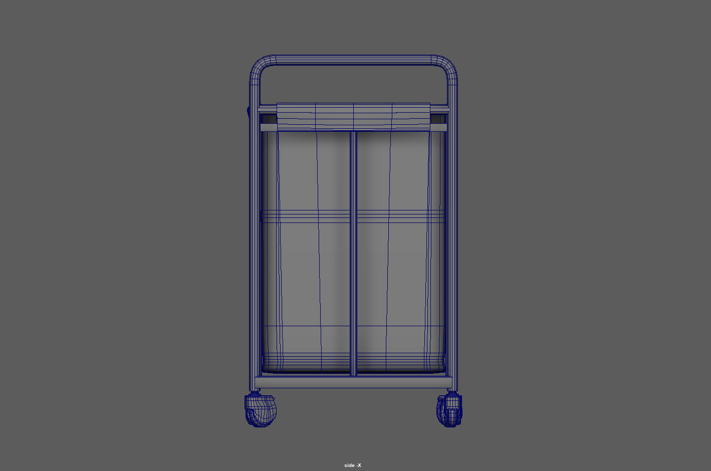 Laundry Cart with Wheels Low-poly 3D model_14