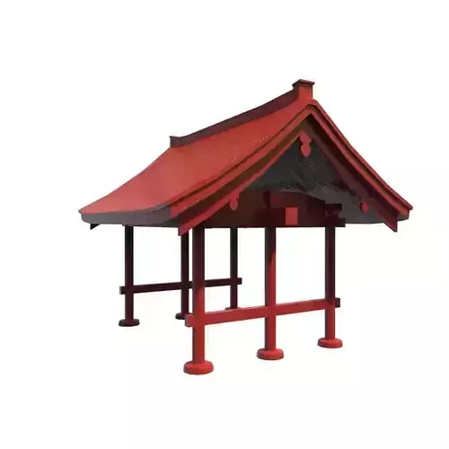 Large Asian Gate Low-poly 3D model