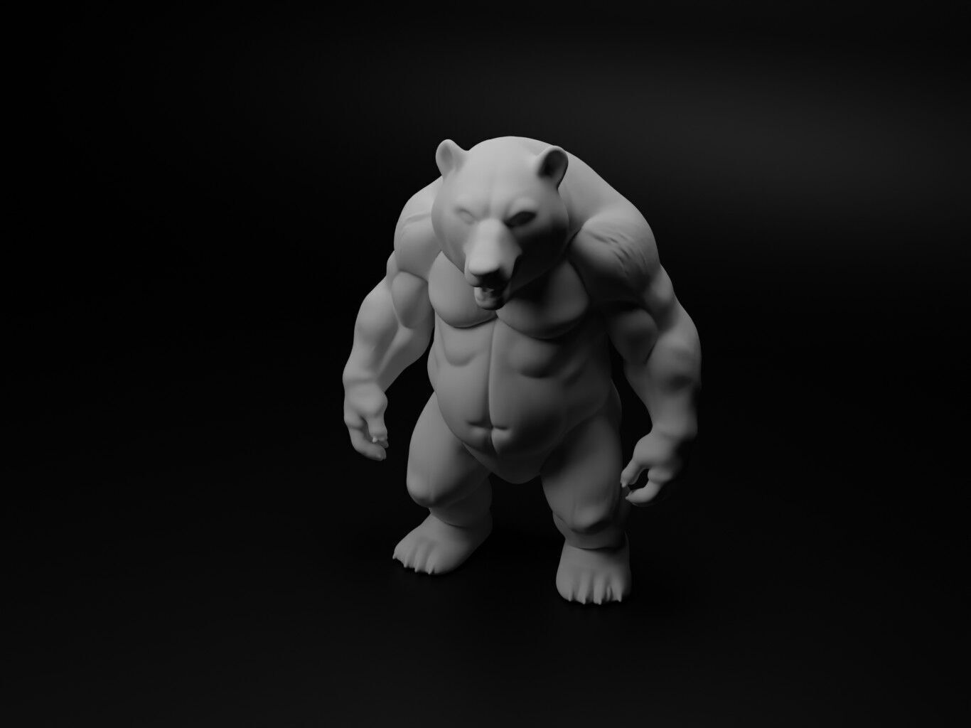 polar bear hybrid figure 3D print model_1