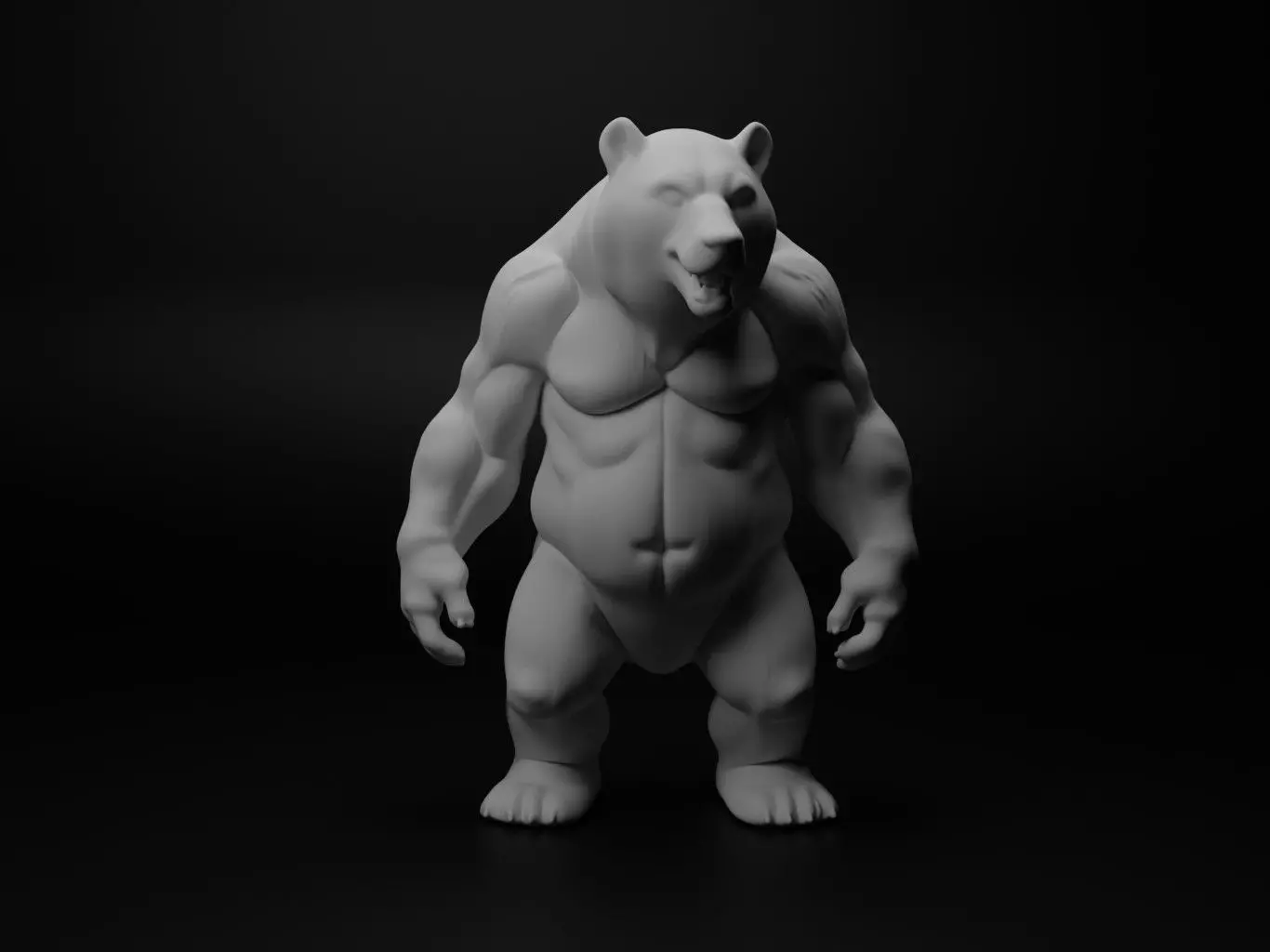 polar bear hybrid figure 3D print model_0
