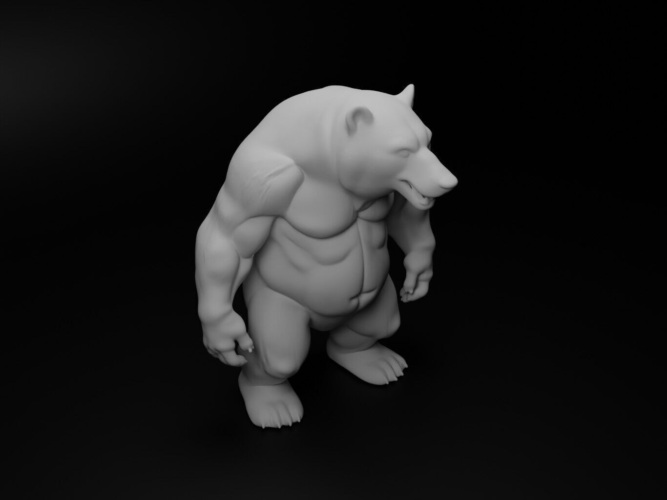 polar bear hybrid figure 3D print model_2