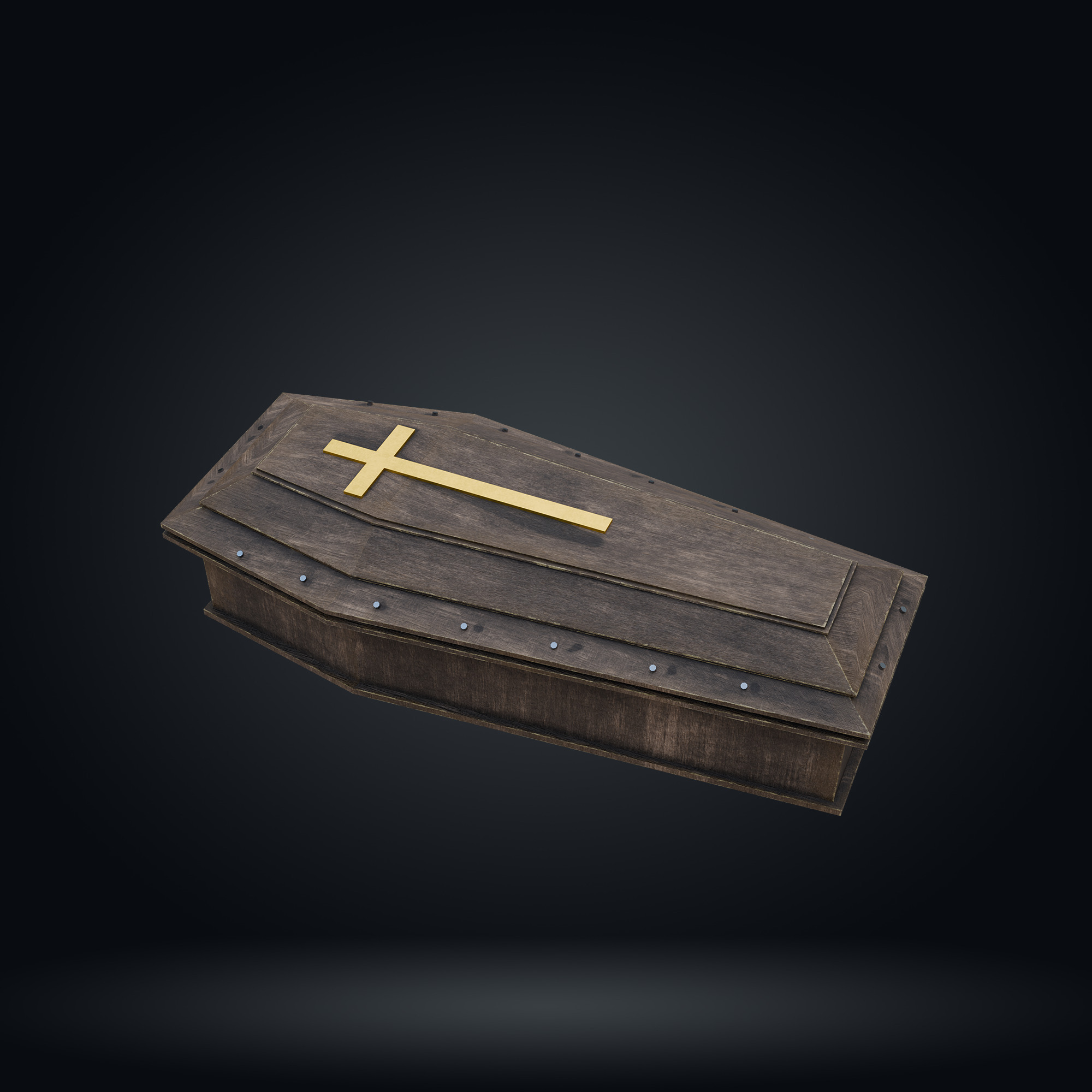 Coffin Low-Poly 3D Model Game-Ready PBR Textured Low-poly 3D model_1