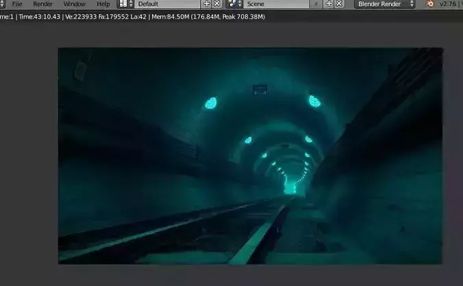 3D underground tunnel Free 3D model