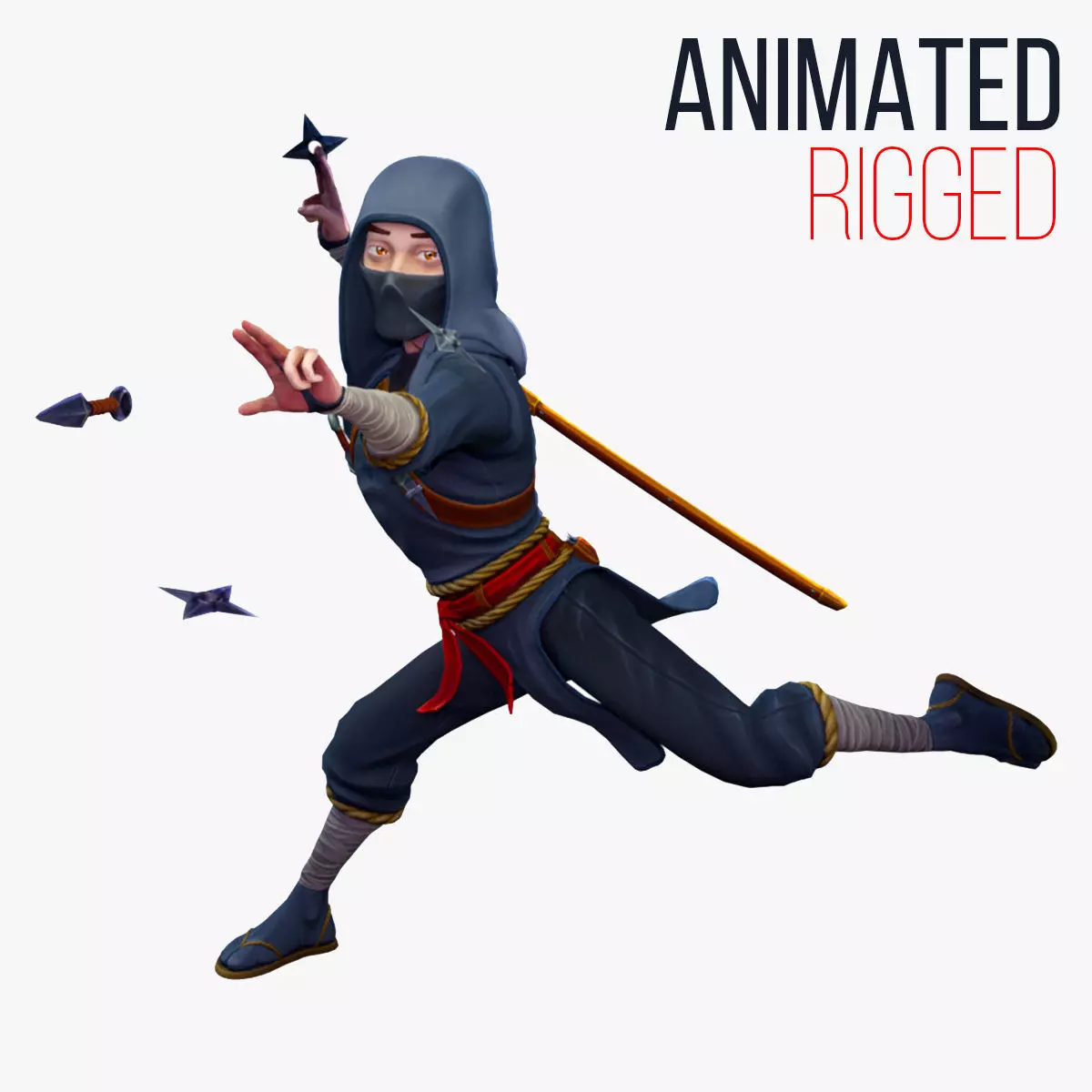 Ninja Assassin Low-poly 3D model