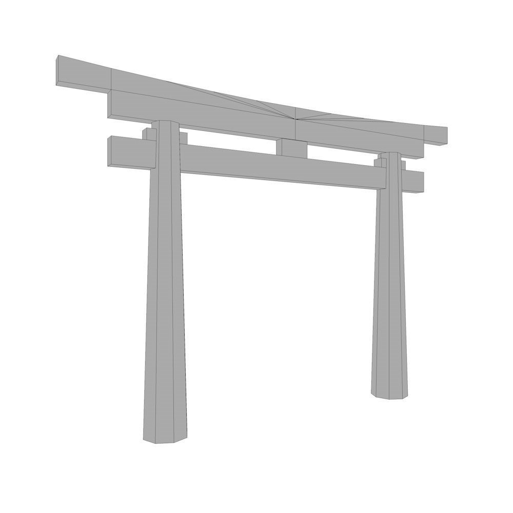 collection of tori gates Low-poly 3D model_4