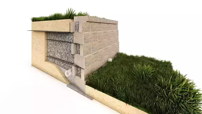 Wall Cross Section Insulation-Park wall detail-2 3D model