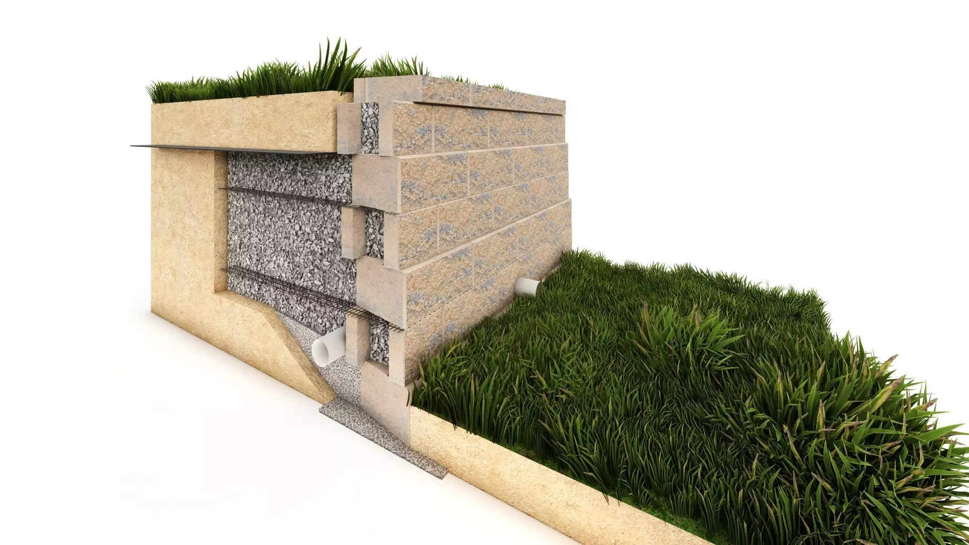 Wall Cross Section Insulation-Park wall detail-2 3D model