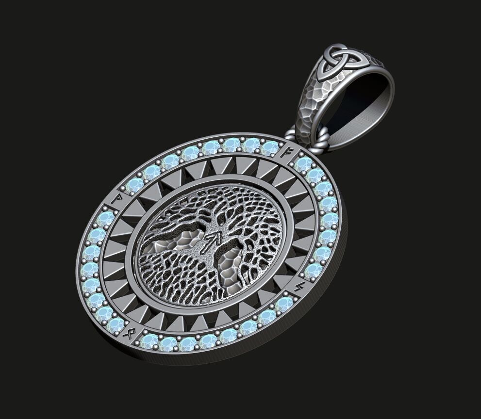 PENDANT WITH THE TREE OF LIFE 3D print model_5