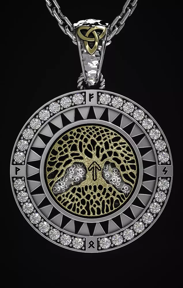 PENDANT WITH THE TREE OF LIFE 3D print model_0