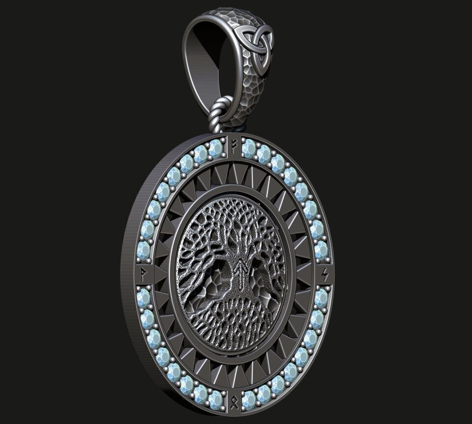 PENDANT WITH THE TREE OF LIFE 3D print model_4