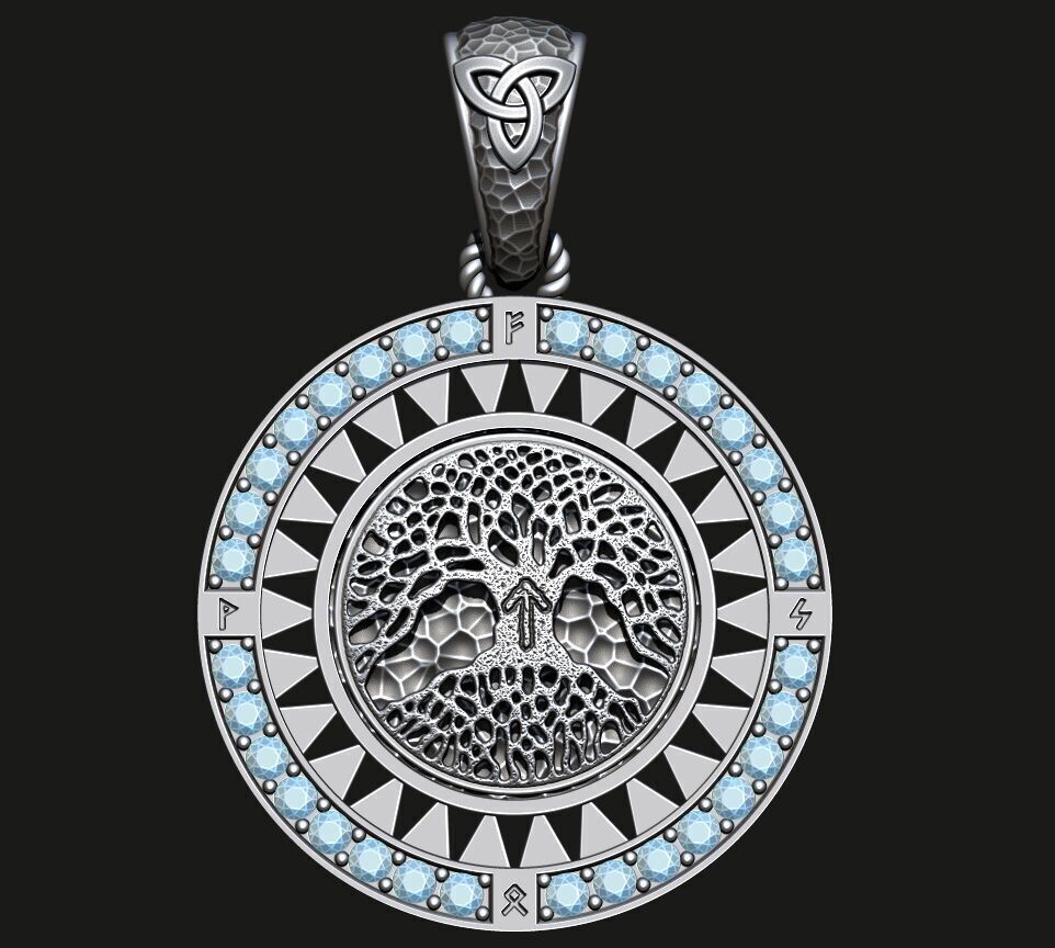 PENDANT WITH THE TREE OF LIFE 3D print model_3