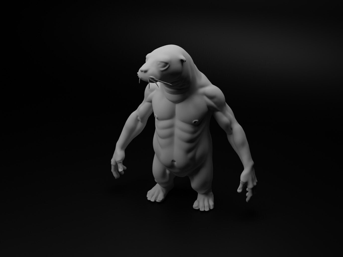 sea lion hybrid figure 3D print model_1