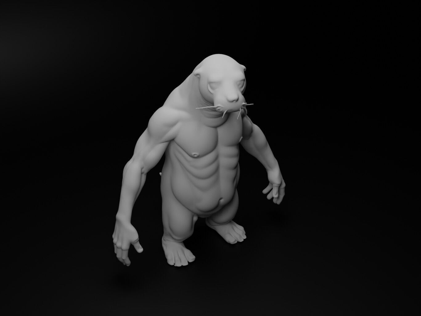 sea lion hybrid figure 3D print model_2
