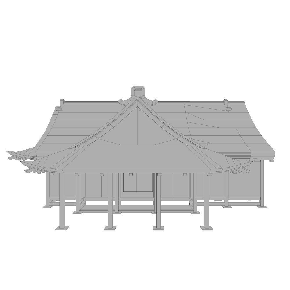 Modular Asian House Low-poly 3D model_6