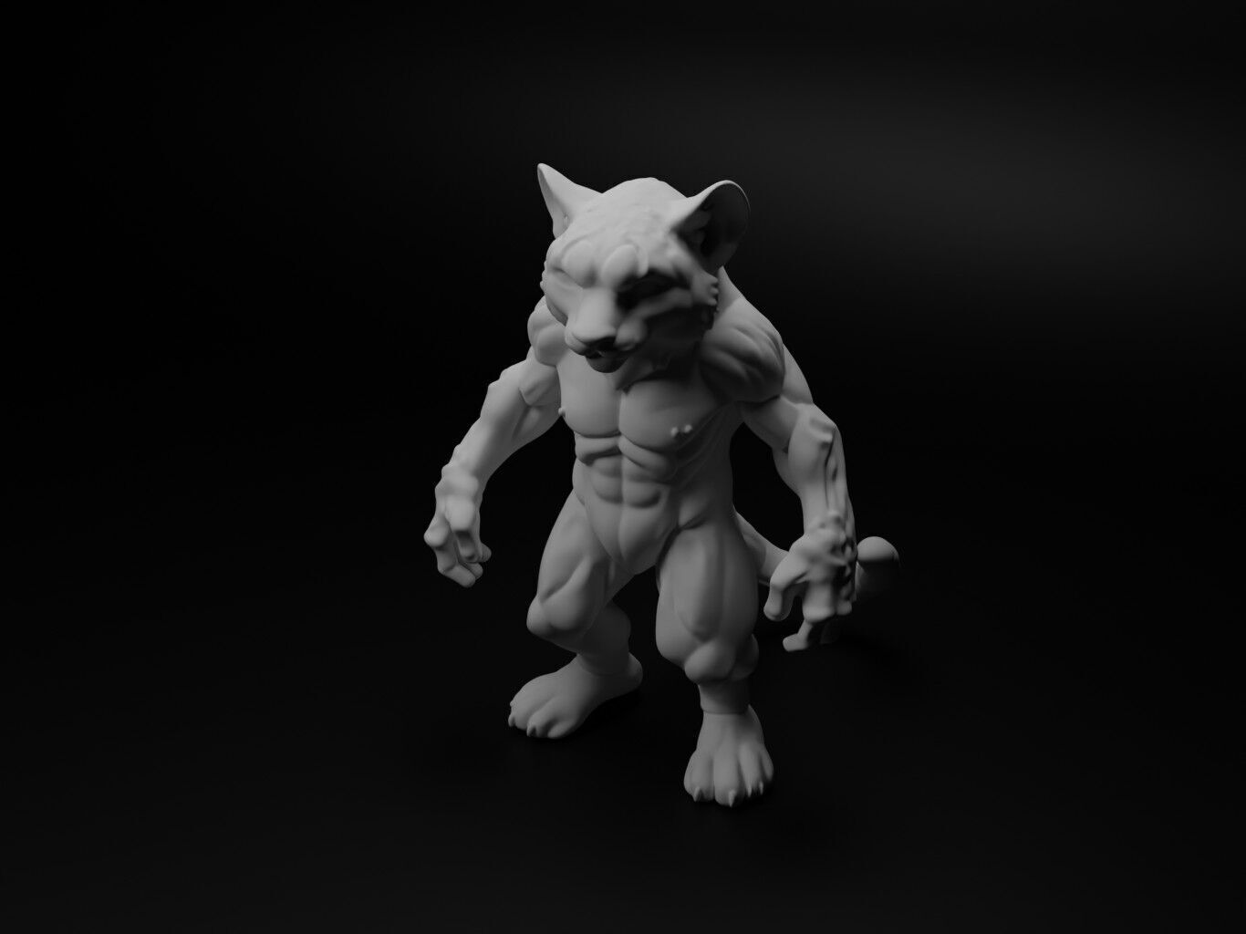 snow leopard hybrid figure 3D print model_1