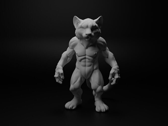 snow leopard hybrid figure 3D print model