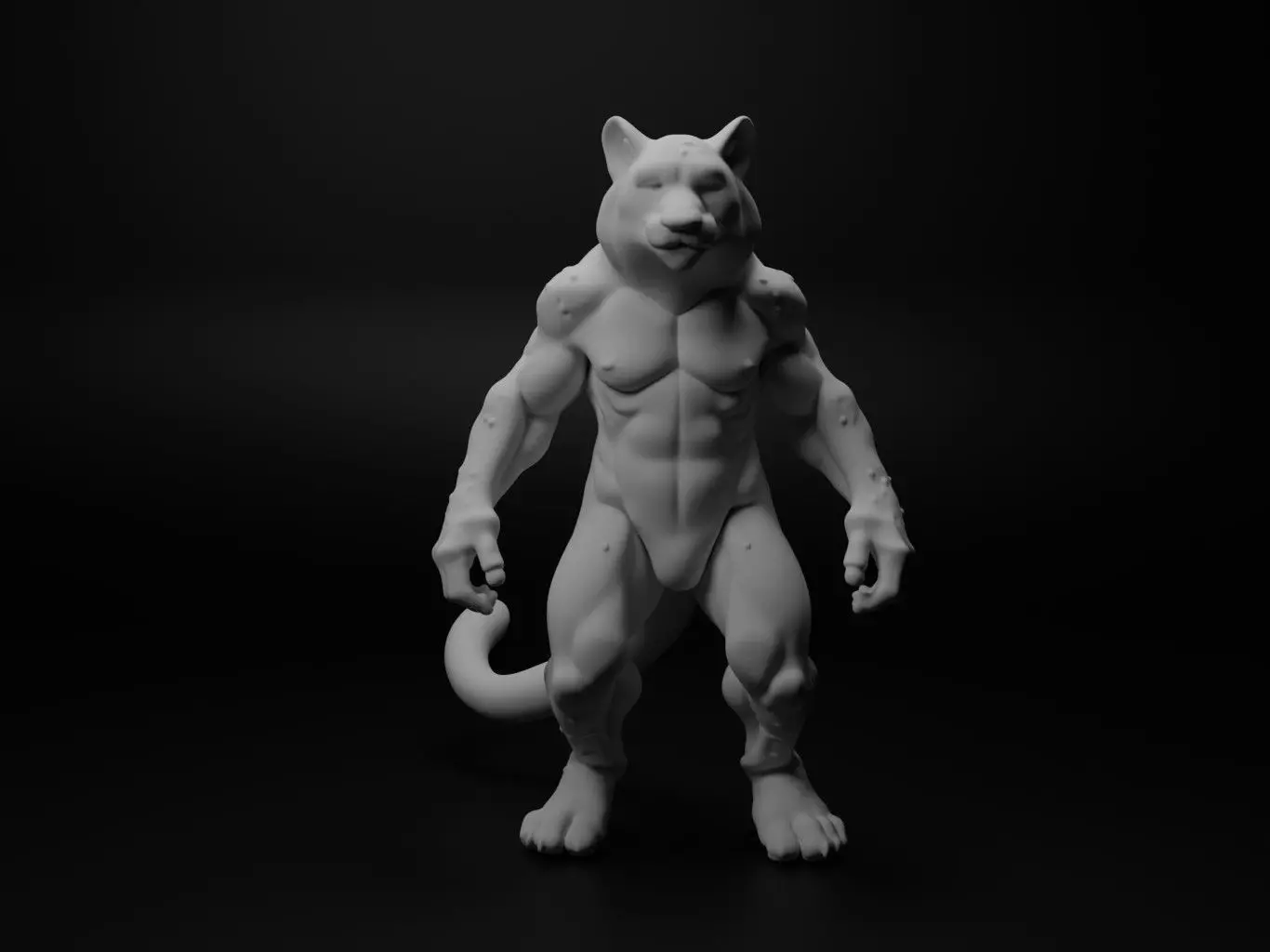 snow leopard hybrid figure 3D print model