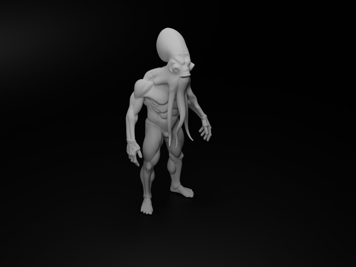 squid hybrid figure 3D print model_2