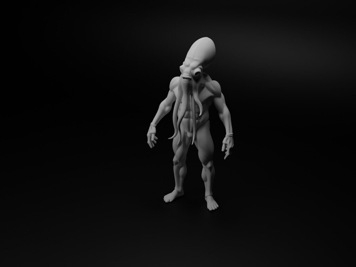 squid hybrid figure 3D print model_1
