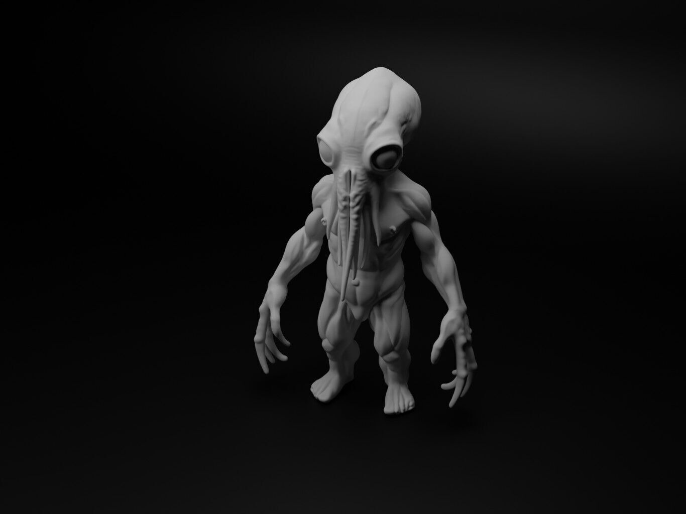 squid hybrid figure 3D print model_1