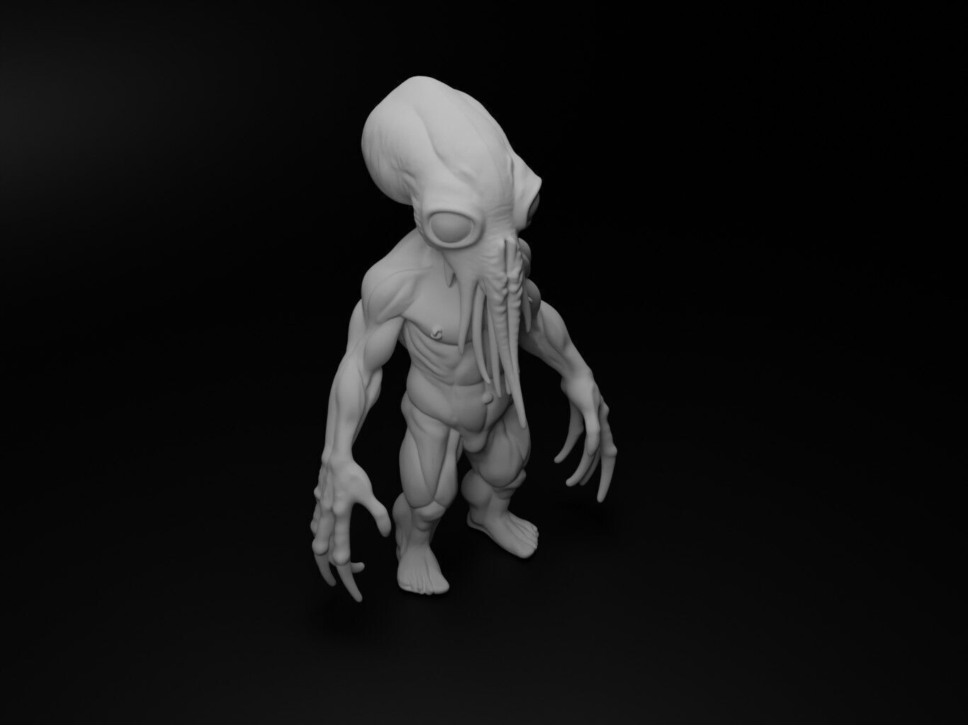 squid hybrid figure 3D print model_2