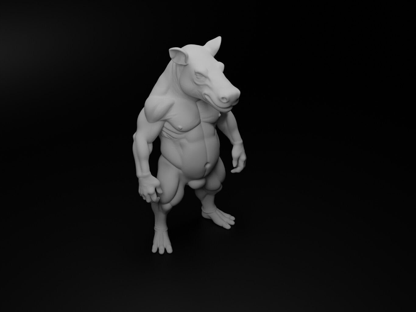 tapir hybrid figure 3D print model_2