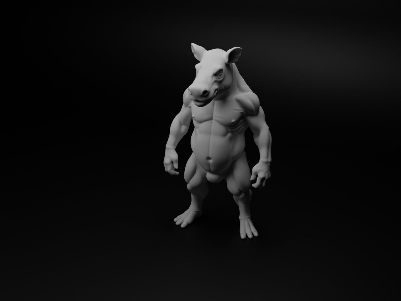 tapir hybrid figure 3D print model_1