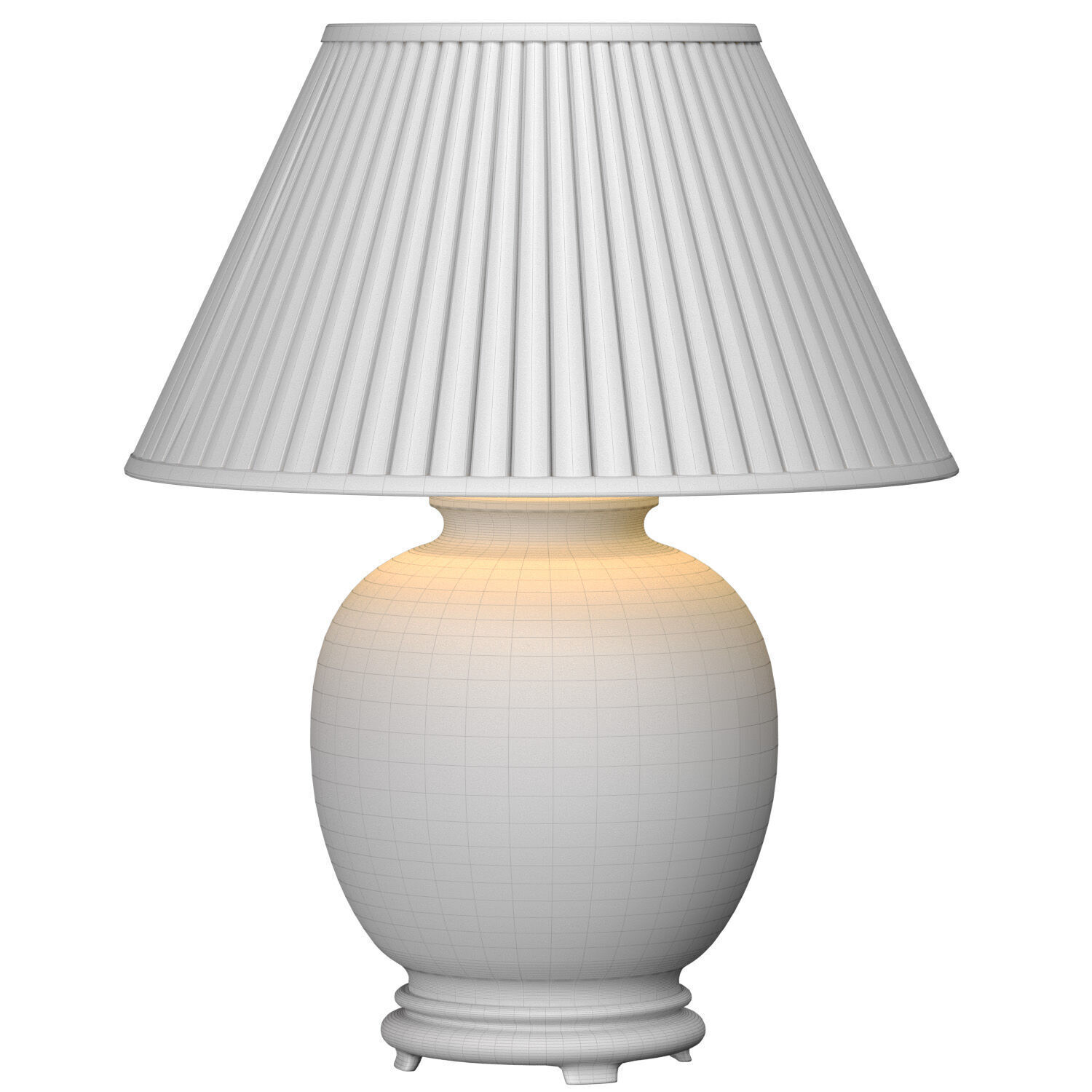 Chrysanthemum Porcelain Large Nightstand European Table Lamp 3D model_3