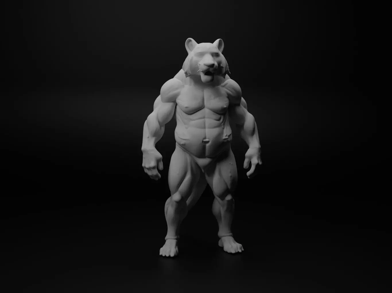tiger hybrid figure 3D print model_0
