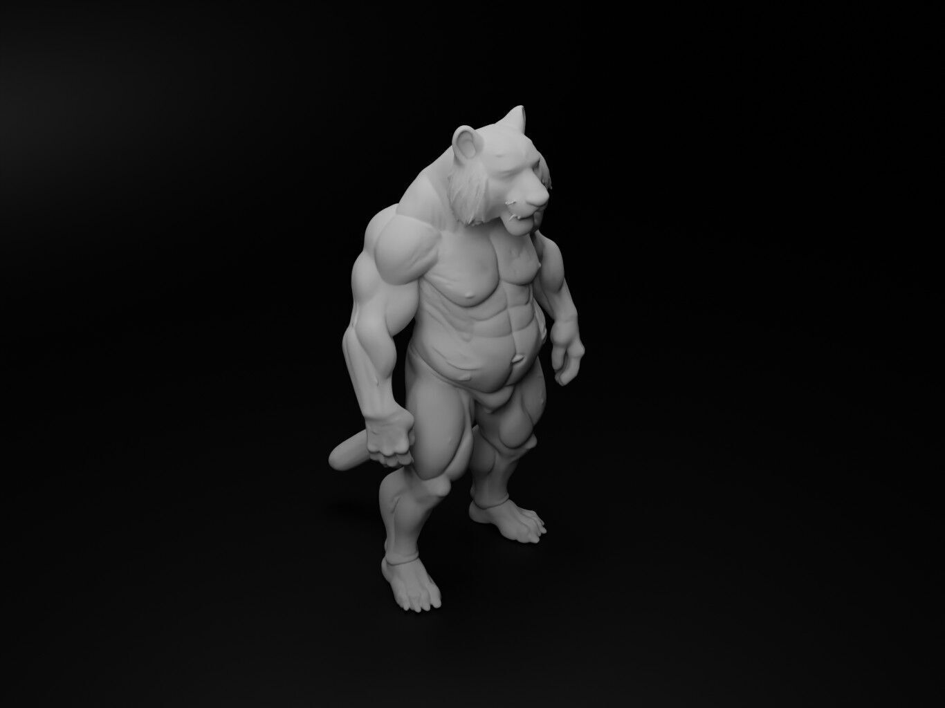 tiger hybrid figure 3D print model_2